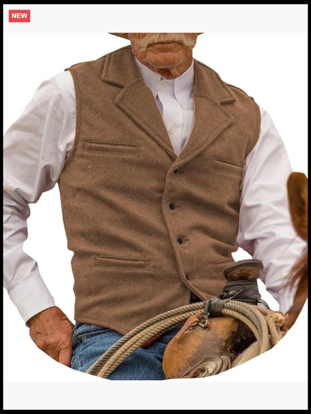 Tweed Blend Herringbone Mens Vest Slim Fit Notch Lapel 4 Pockets Casual Wedding